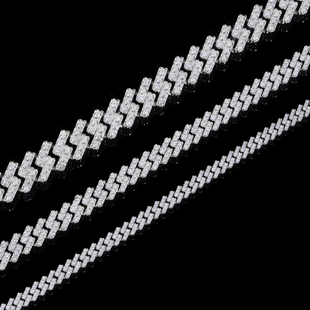 MONACO ICE VVS1 18K White Gold Cuban