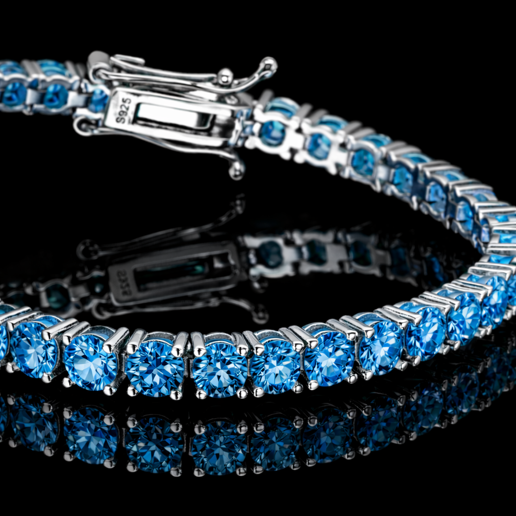 PURECUT ICE BLUE VVS1 18K White Gold Tennis