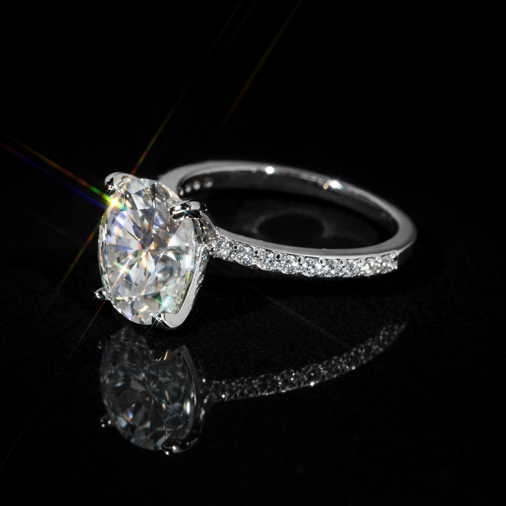 CLEAN ICE VVS1 18K White Gold Ring