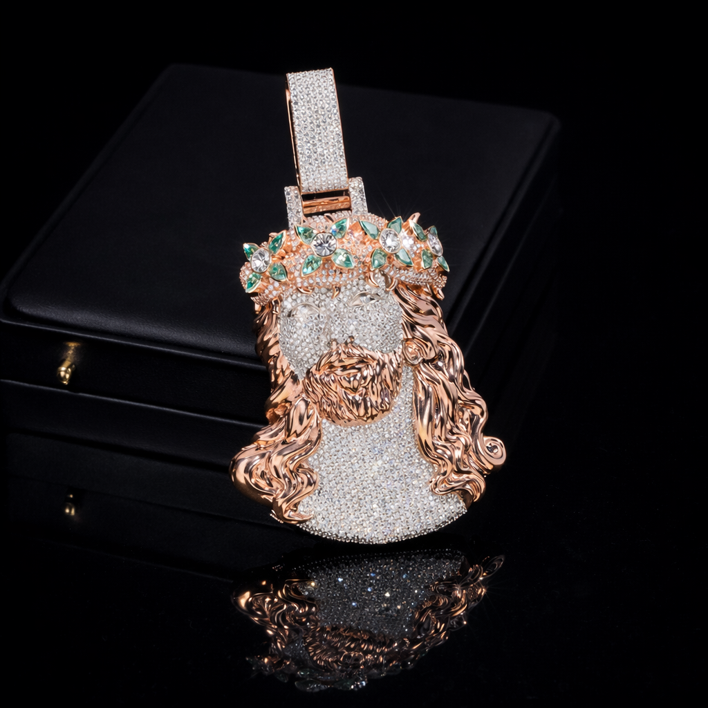 ICE OF FAITH VVS1 18K Rosé Gold Pendant