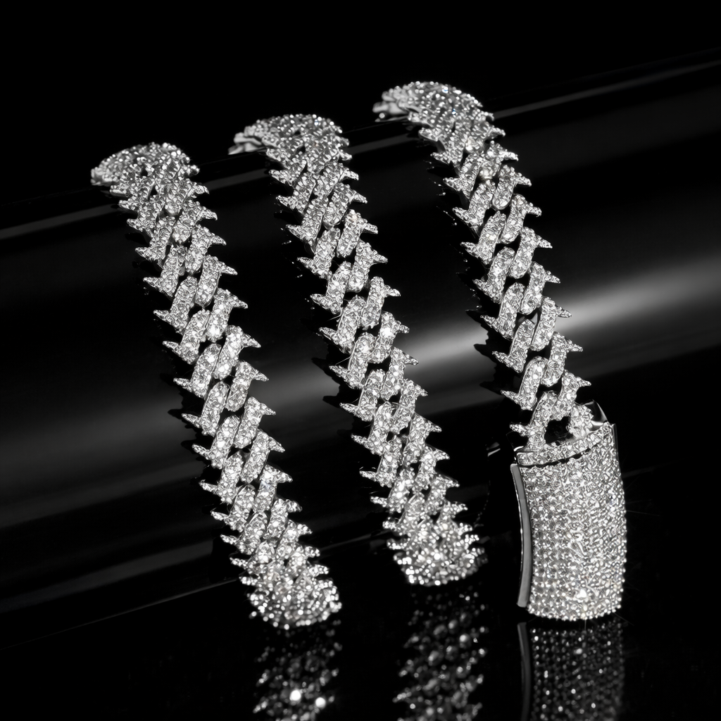 IMPERIAL ICE VVS1 18K White Gold Cuban