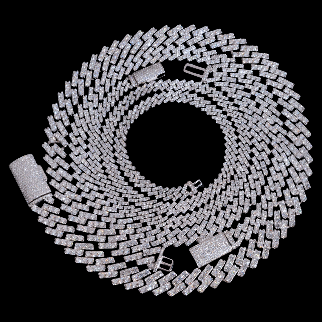 MONACO ICE VVS1 18K White Gold Cuban