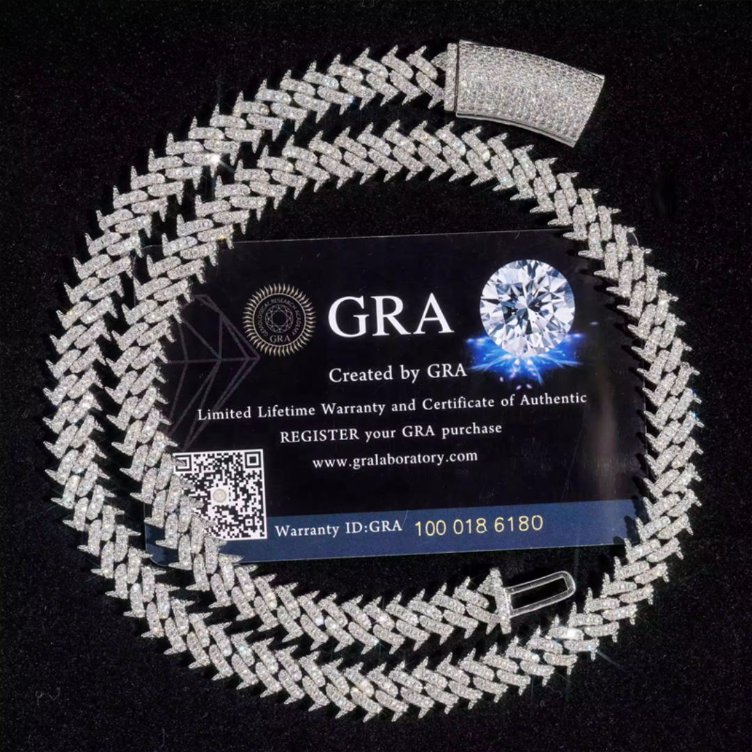 IMPERIAL ICE VVS1 18K White Gold Cuban