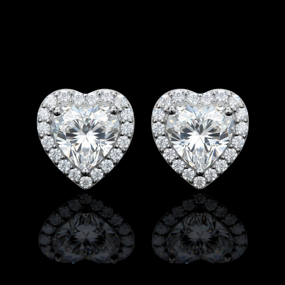 HEARTS OF ICE VVS1 18K White Gold Earrings
