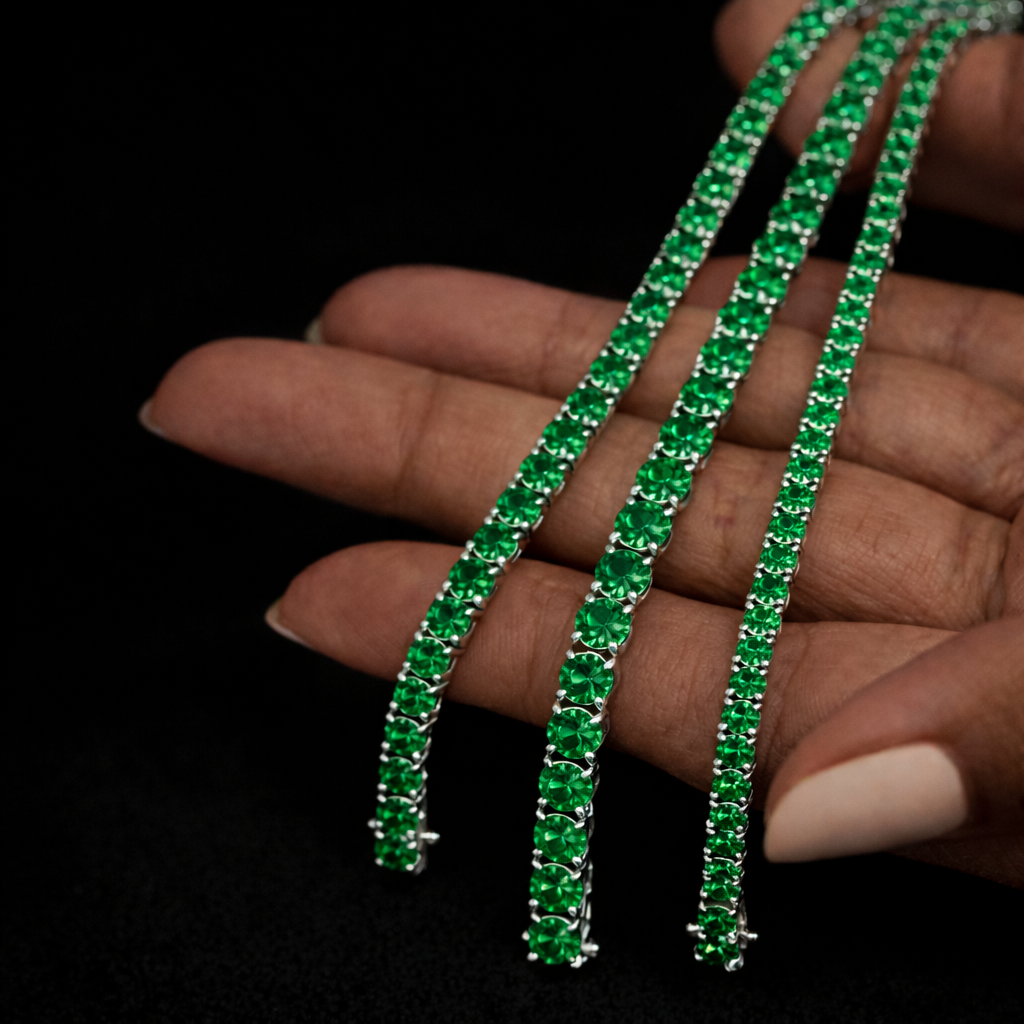 PURECUTS ICE GREEN VVS1 18K White Gold Tennis