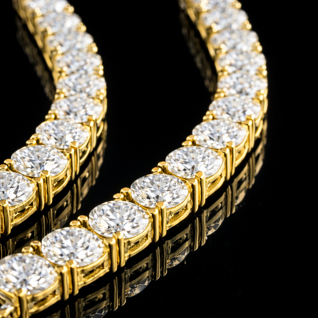 PURECUTS LAB DIAMONDS VVS1 10K Solid Gold Tennis