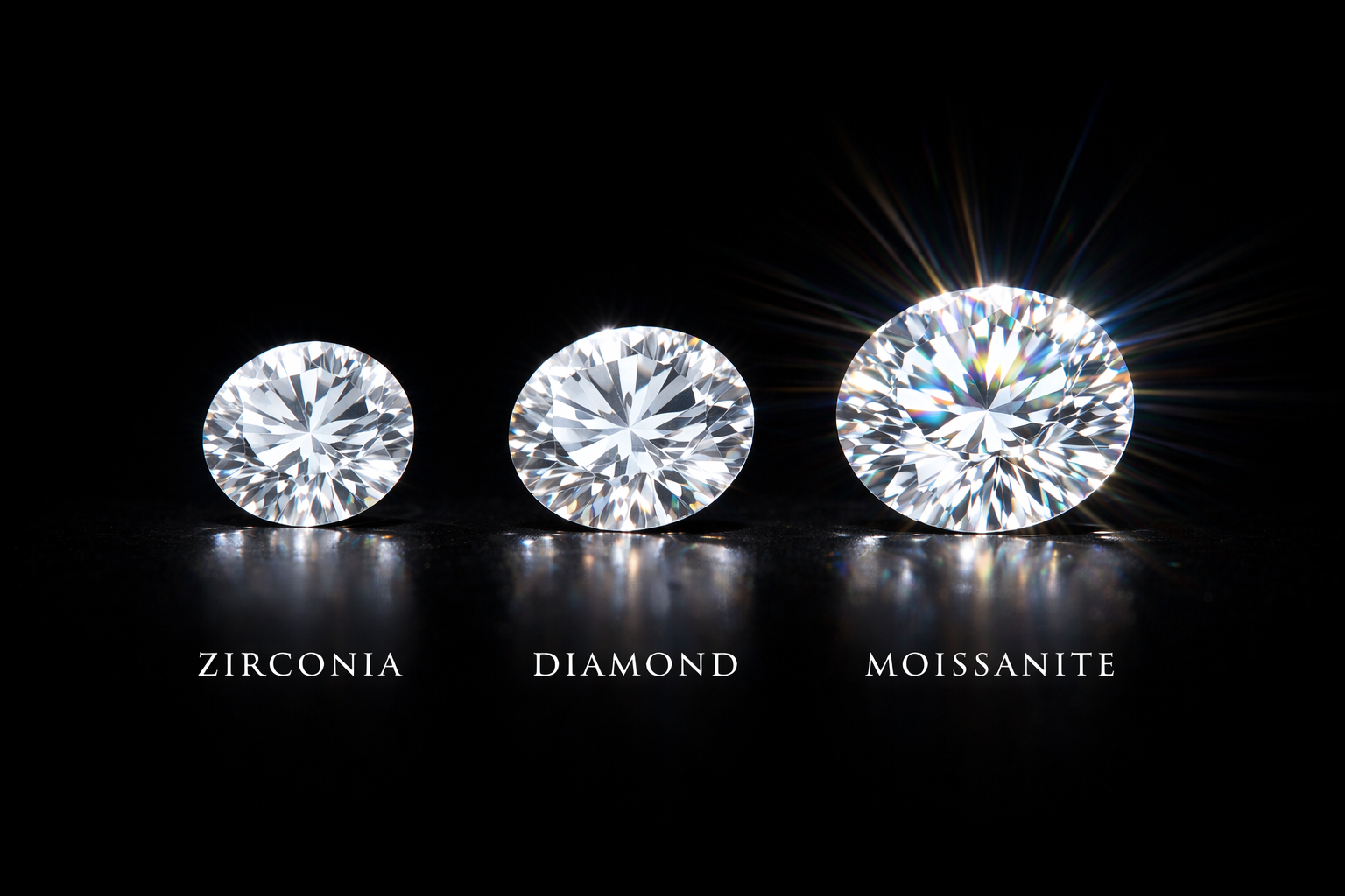 Moissanite vs Diamond vs Zirconia