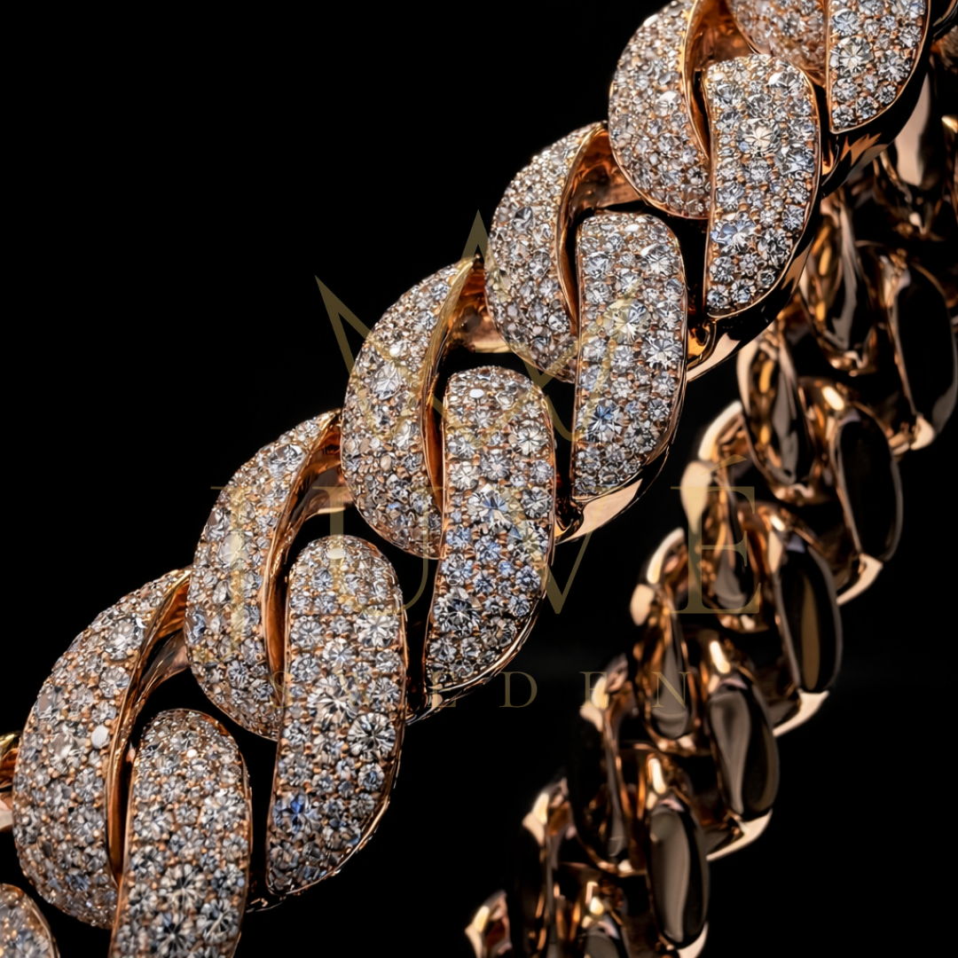 THE LEGACY Solid 10k Rosé Gold VVS1 Diamond Cuban