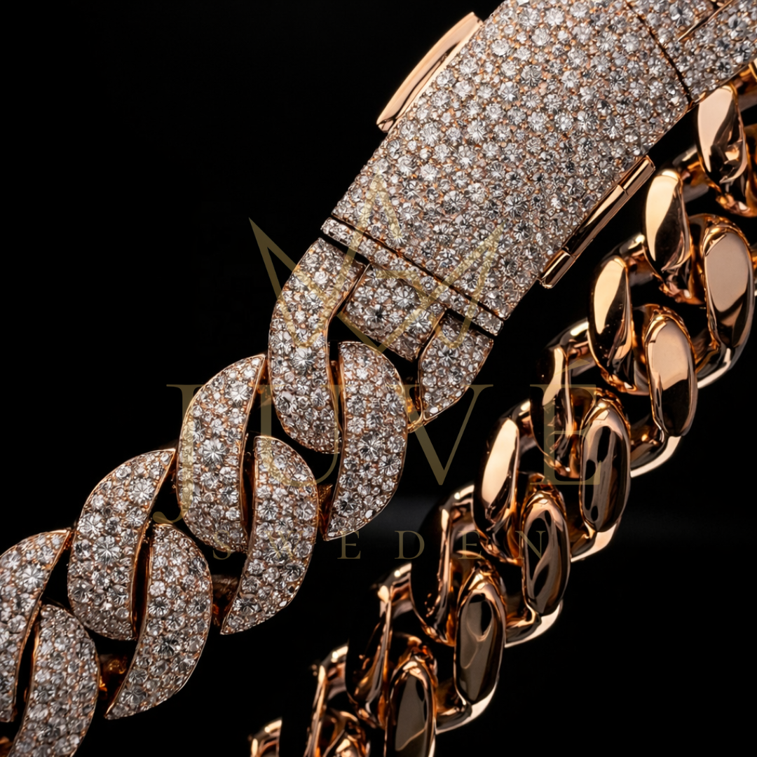 THE LEGACY Solid 10k Rosé Gold VVS1 Diamond Cuban