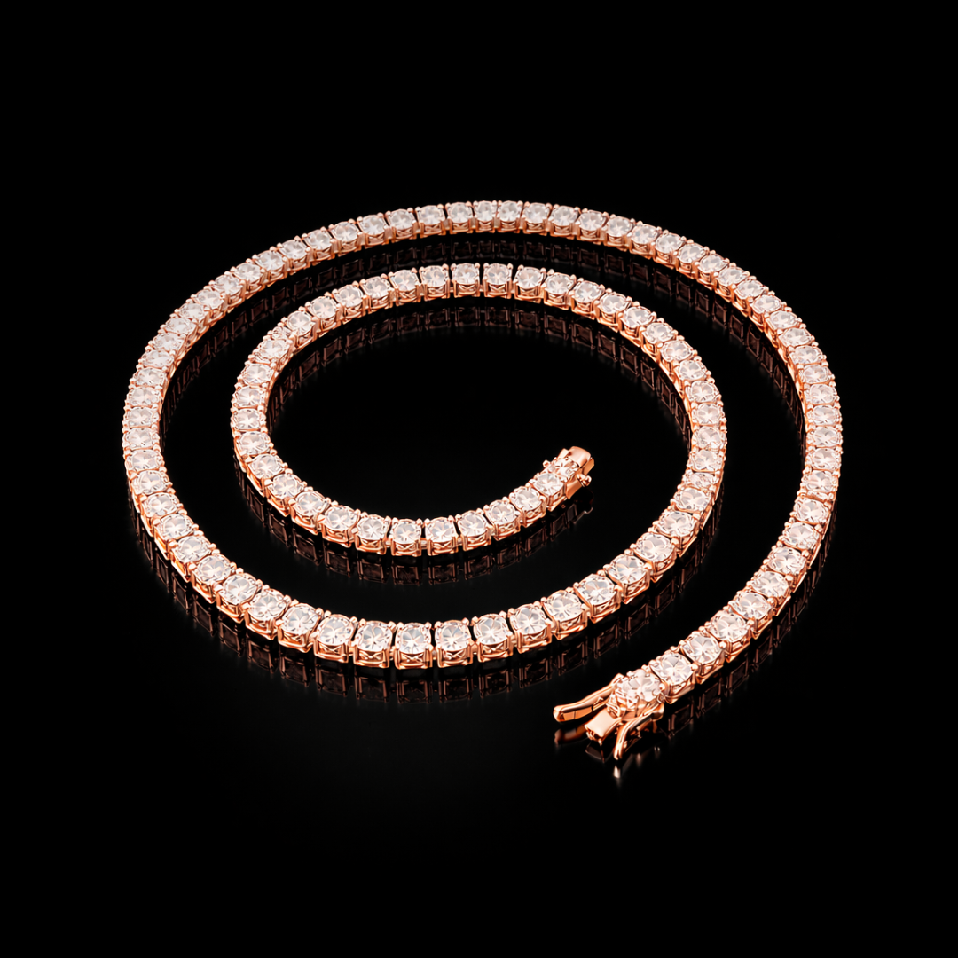 PURECUTS LAB DIAMONDS VVS1 10K Solid Rosé Gold Tennis