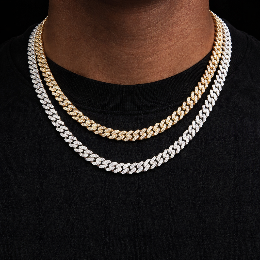 ROYALS ICE VVS1 18K White Gold Cuban