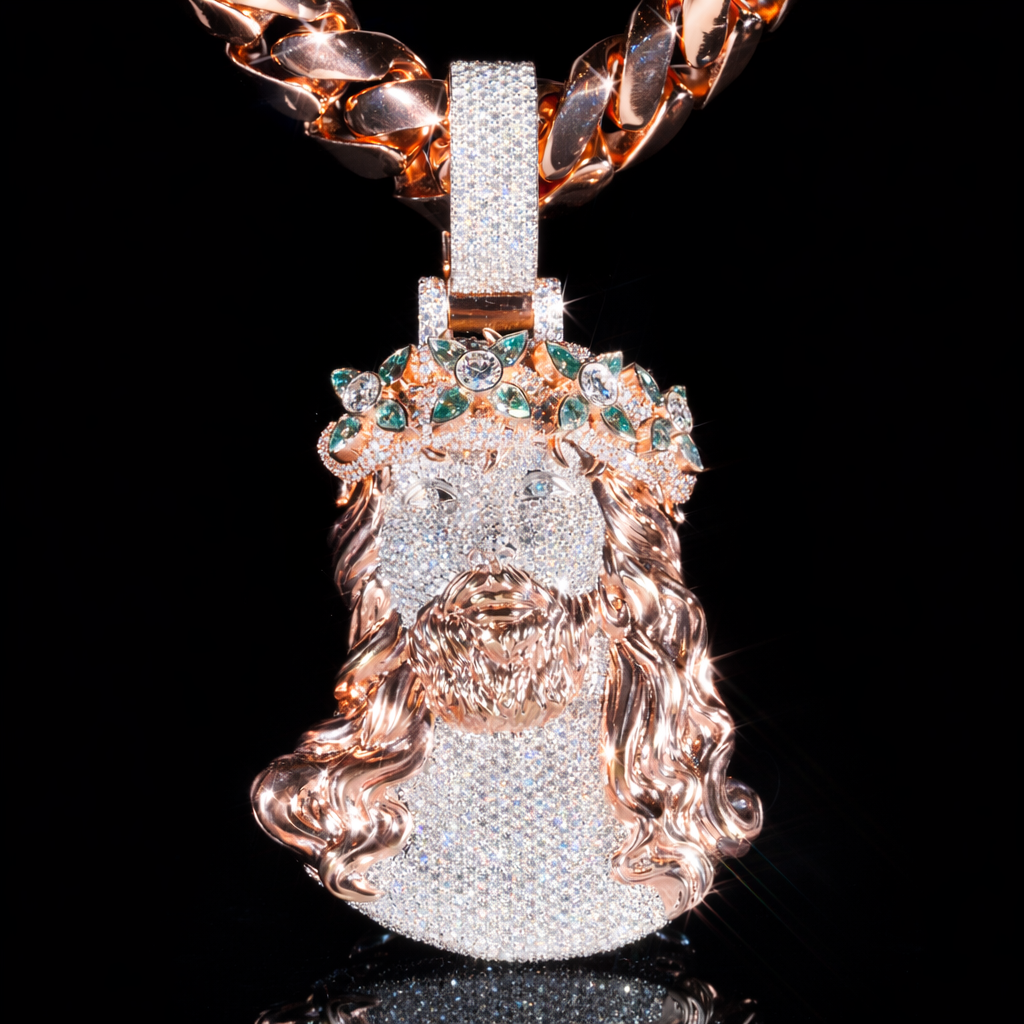 ICE OF FAITH VVS1 18K Rosé Gold Pendant