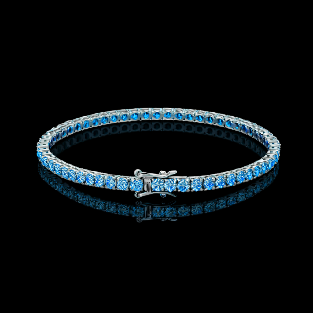 PURECUT ICE BLUE VVS1 18K White Gold Tennis