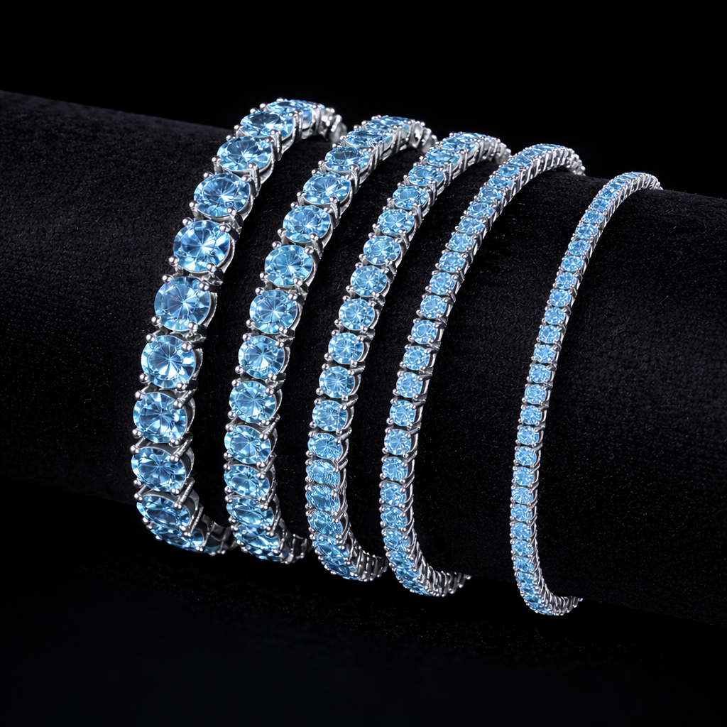 PURECUT ICE BLUE VVS1 18K White Gold Tennis