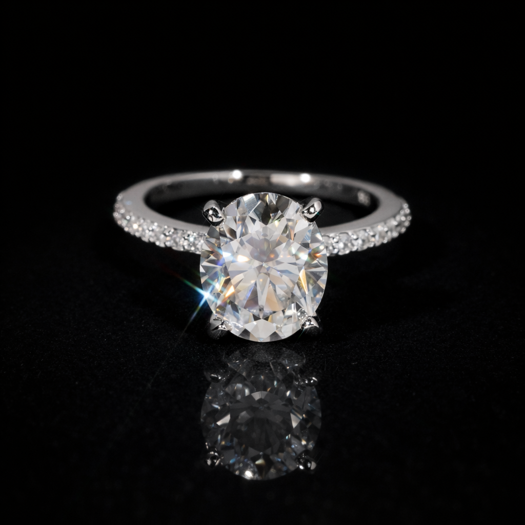 CLEAN ICE VVS1 18K White Gold Ring