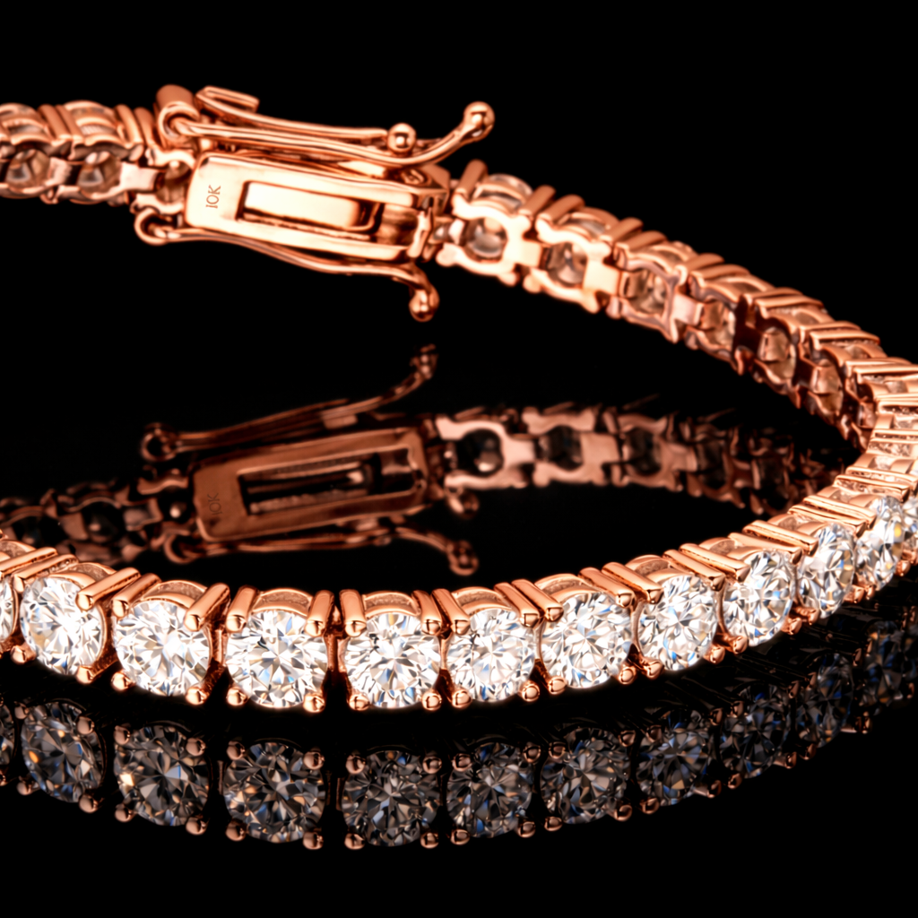 PURECUTS LAB DIAMONDS VVS1 10K Solid Rosé Gold Tennis