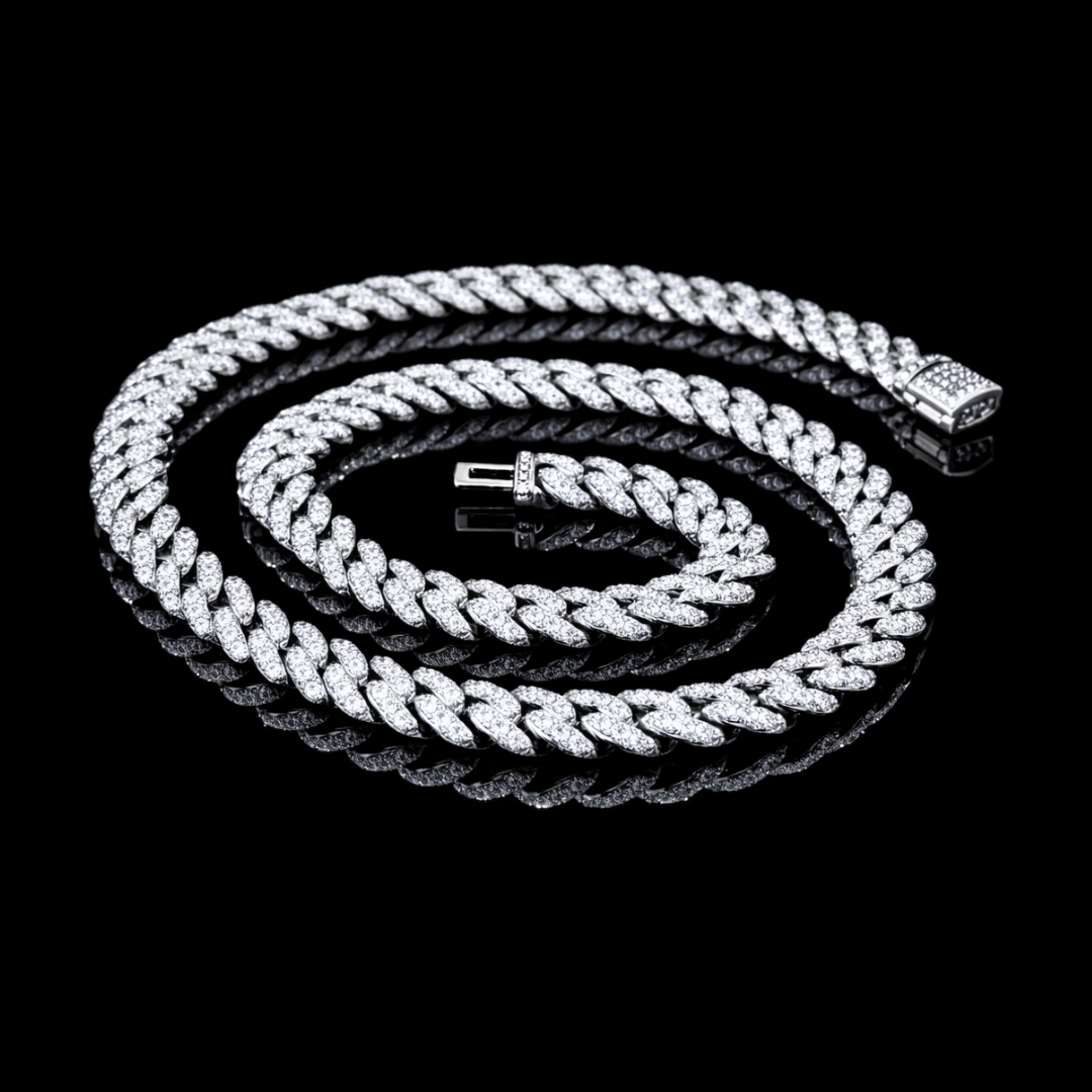 ROYALS ICE VVS1 18K White Gold Cuban