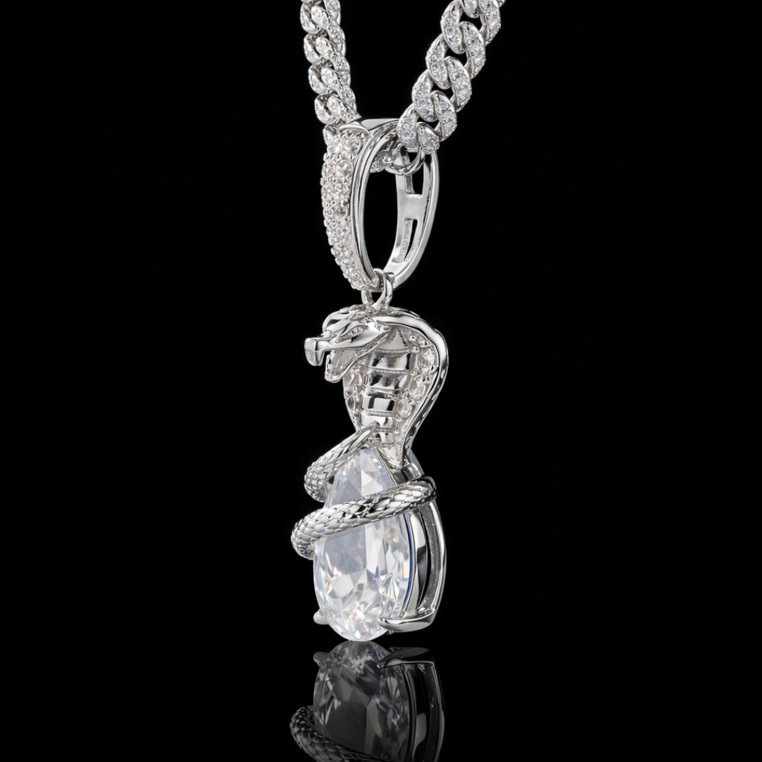 SERPENT OF ICE VVS1 18K White Gold Pendant