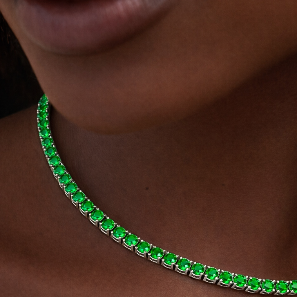 PURECUTS ICE GREEN VVS1 18K White Gold Tennis