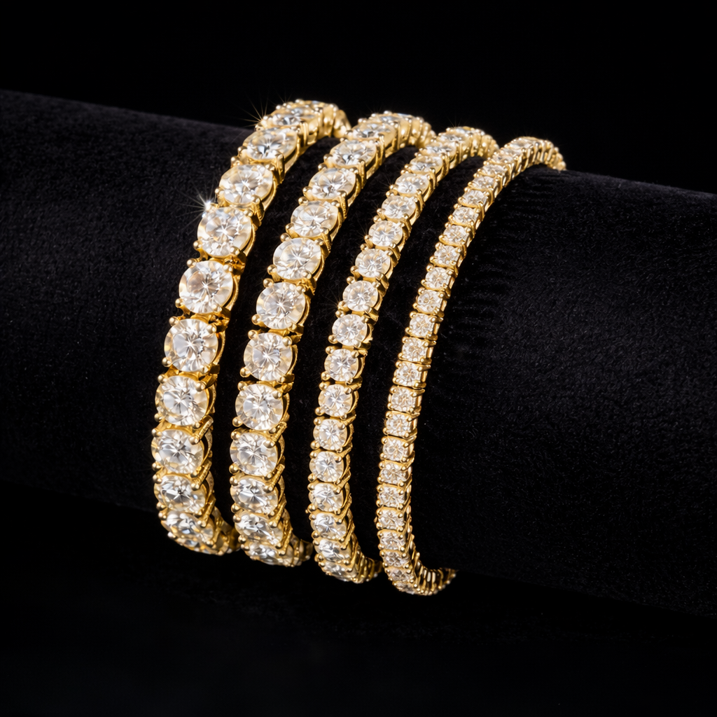 PURECUTS LAB DIAMONDS VVS1 10K Solid Gold Tennis