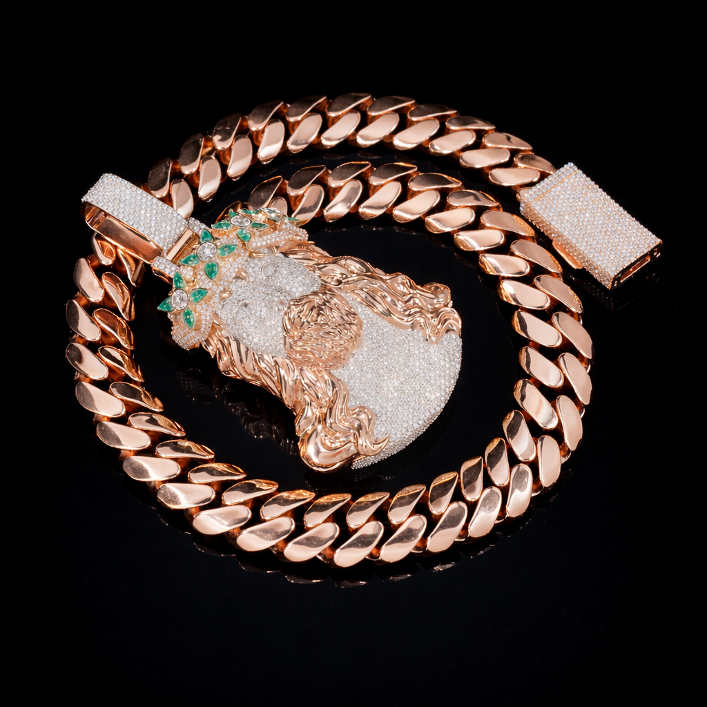 ICE OF FAITH VVS1 18K Rosé Gold Pendant